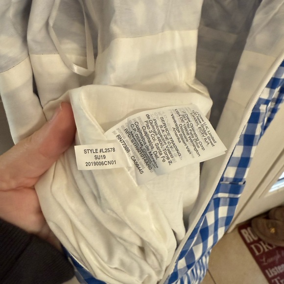 J.Crew Gingham High-Neck Cotton Poplin Jumpsuit in blue and white - Picture 6 of 10